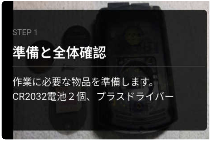 GUIDE01の表示。STEP1準備と全体確認。